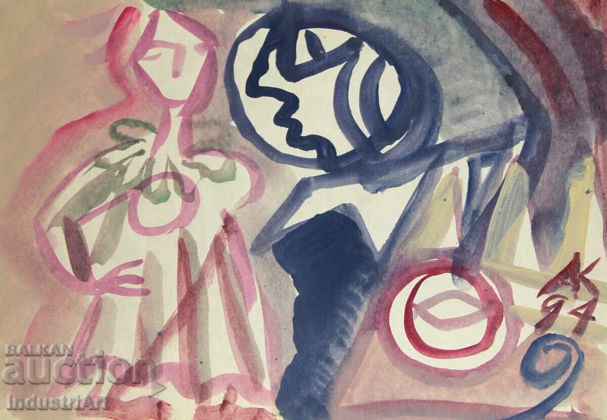 Contemporary Art, Watercolor Expressionist Portrait - 5 Contemporary Art, Watercolor Expressionist Portrait - 5