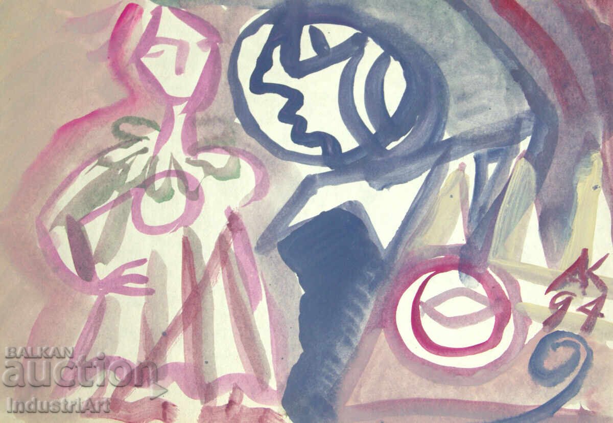 Contemporary Art, Watercolor Expressionist Portrait - 6 Contemporary Art, Watercolor Expressionist Portrait - 6