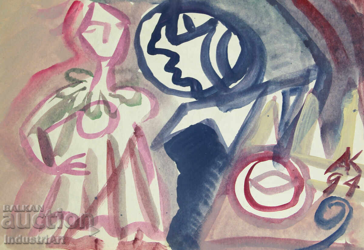 Contemporary Art, Watercolor Expressionist Portrait - 7 Contemporary Art, Watercolor Expressionist Portrait - 7