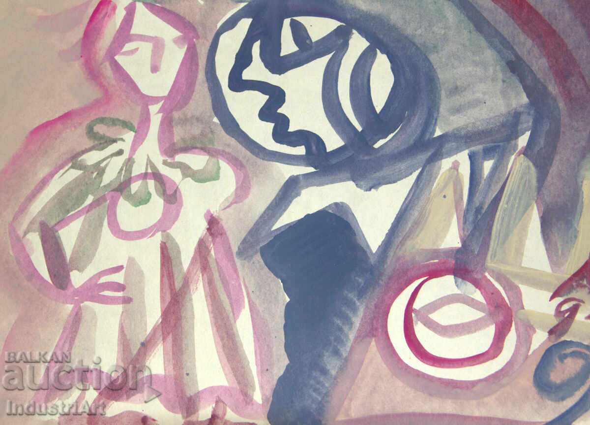 Contemporary Art, Watercolor Expressionist Portrait Contemporary Art, Watercolor Expressionist Portrait