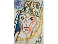 Contemporary Art, Watercolor Expressionist Portrait