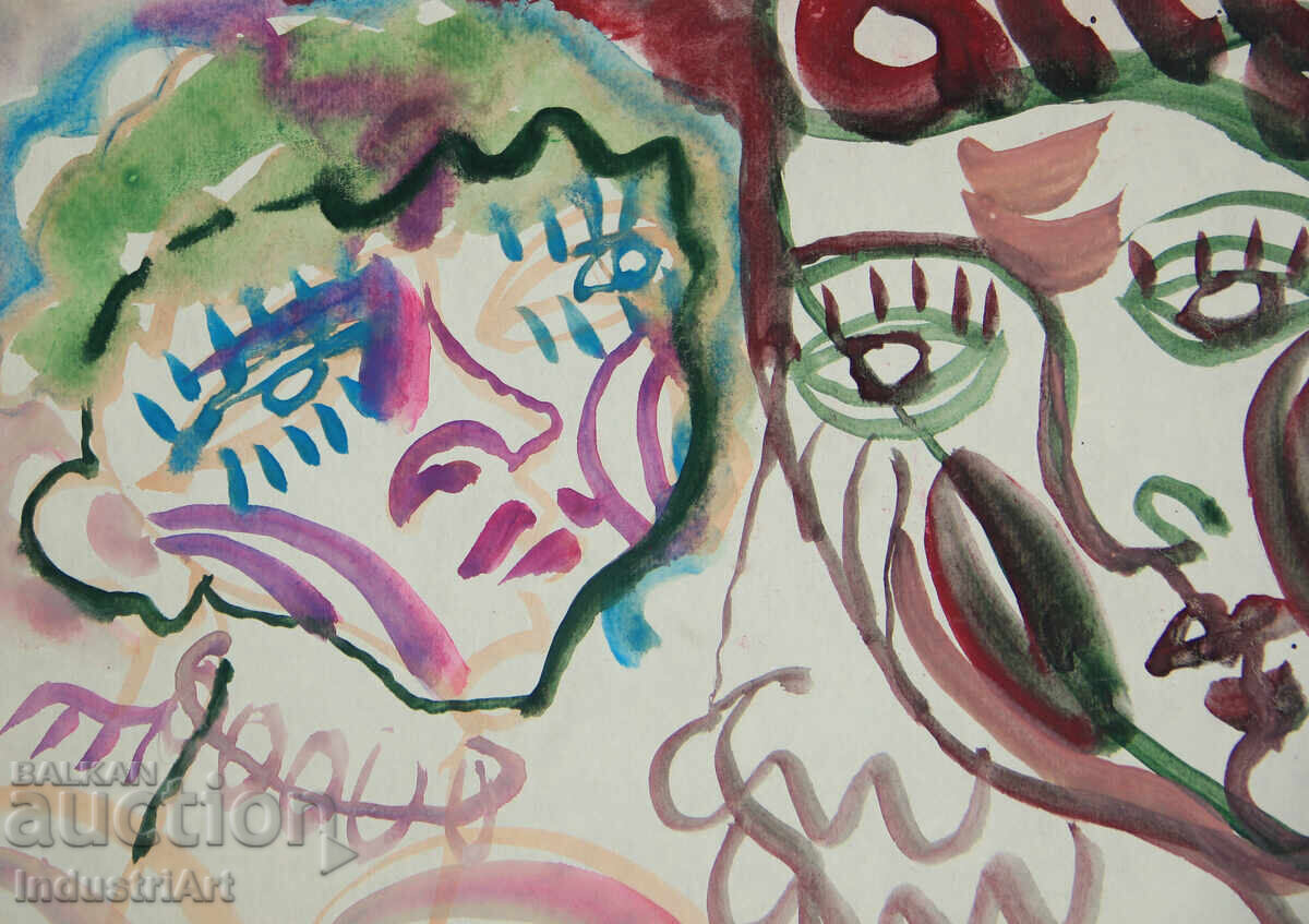 Modern art, watercolor abstract portrait - 5 Modern art, watercolor abstract portrait - 5