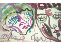 Modern art, watercolor abstract portrait