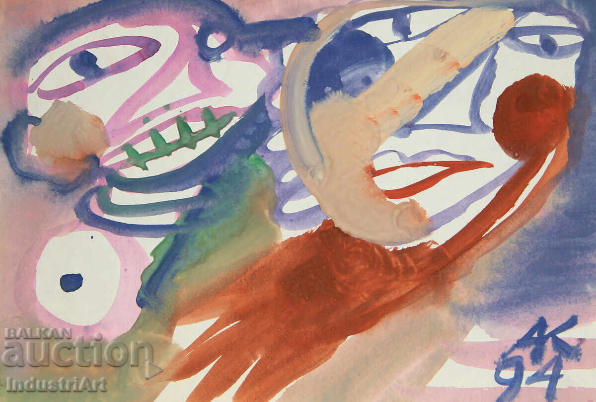 Delivery of Modern art, watercolor abstract portrait