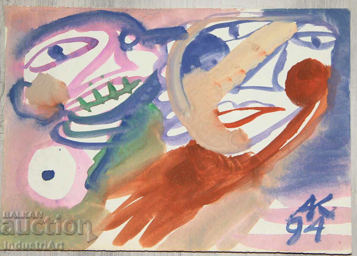 Modern art, watercolor abstract portrait - 6