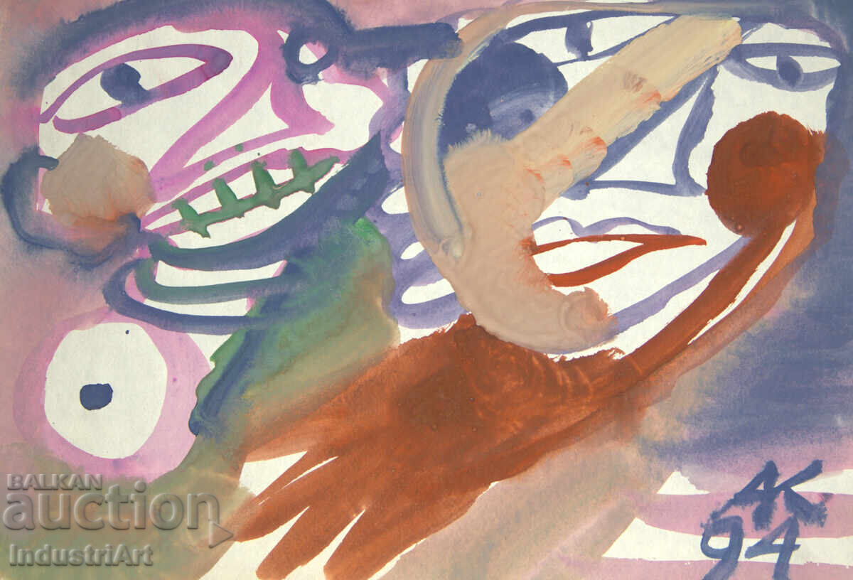 Modern art, watercolor abstract portrait