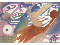 Modern art, watercolor abstract portrait