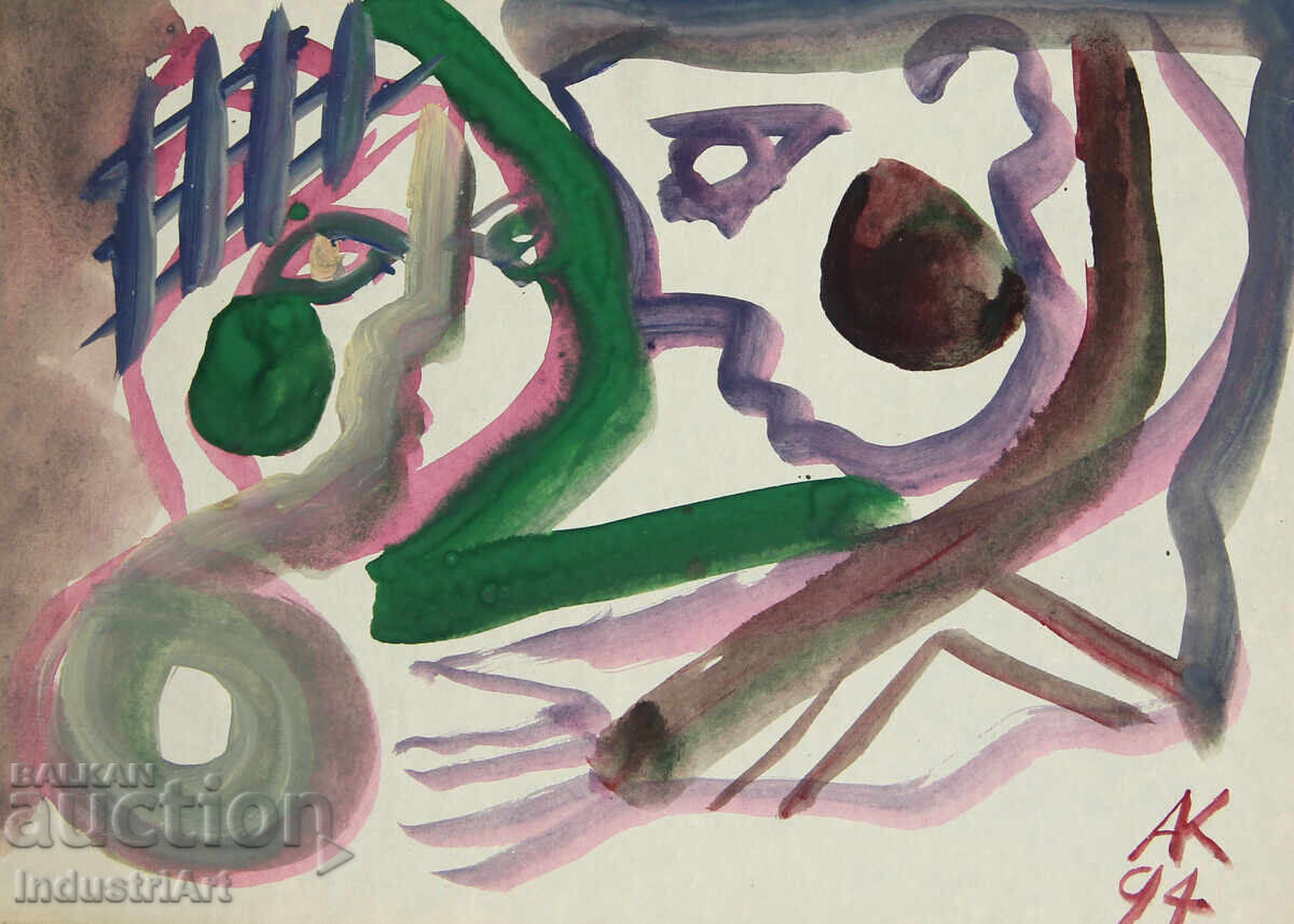 Contemporary Art Watercolor Expressionist Portrait Couple - 5 Contemporary Art Watercolor Expressionist Portrait Couple - 5