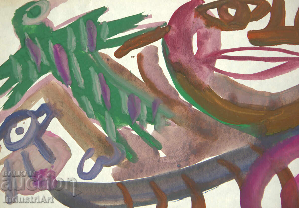 Σύγχρονη τέχνη, ακουαρέλα, αφηρημένη σύνθεση