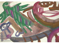 Modern art, watercolor, abstract composition