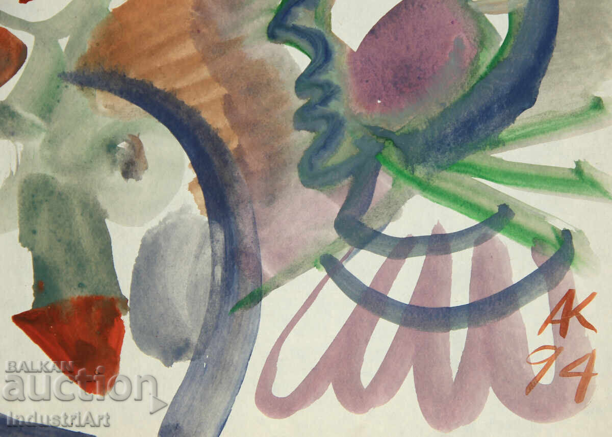 Modern art, watercolor, abstract composition with price 100.00 BGN | € 51.13