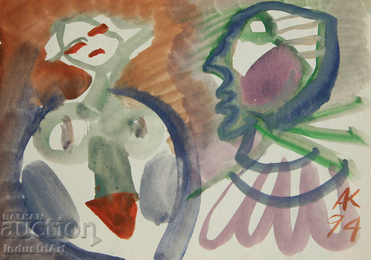 Modern art, watercolor, abstract composition - 6