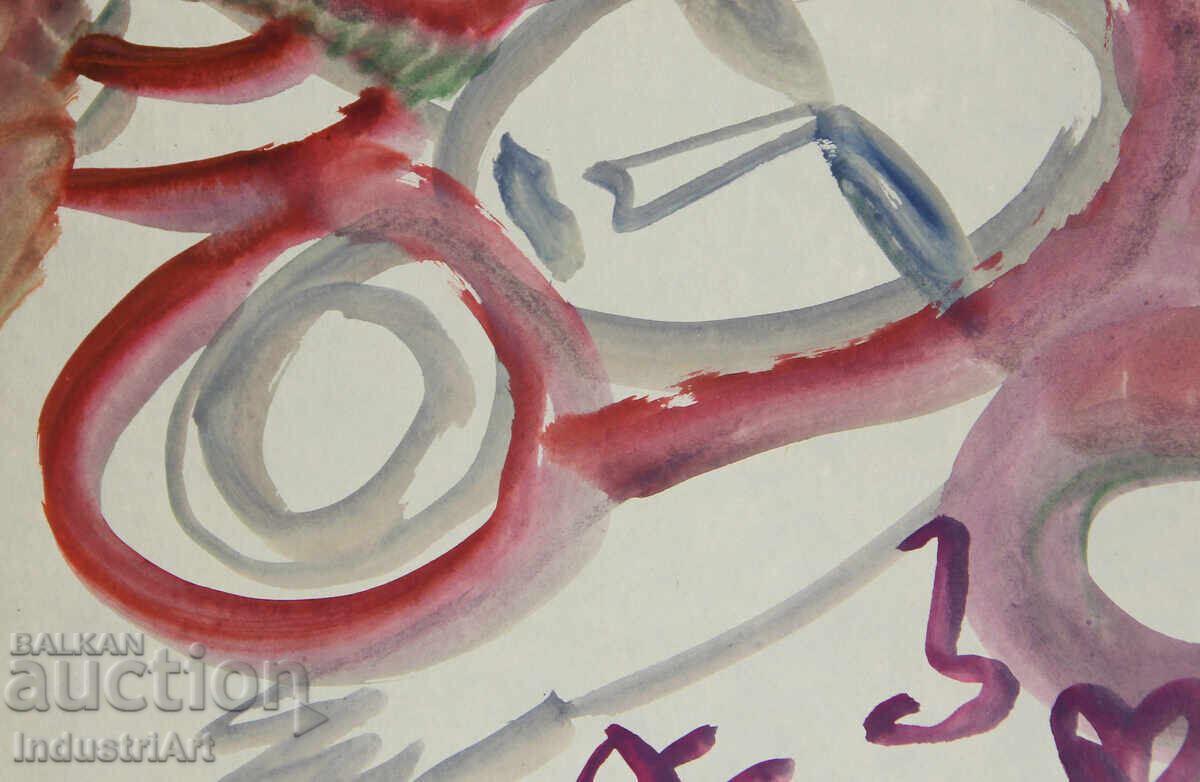 Σύγχρονη τέχνη ακουαρέλα αφηρημένη σύνθεση - 5