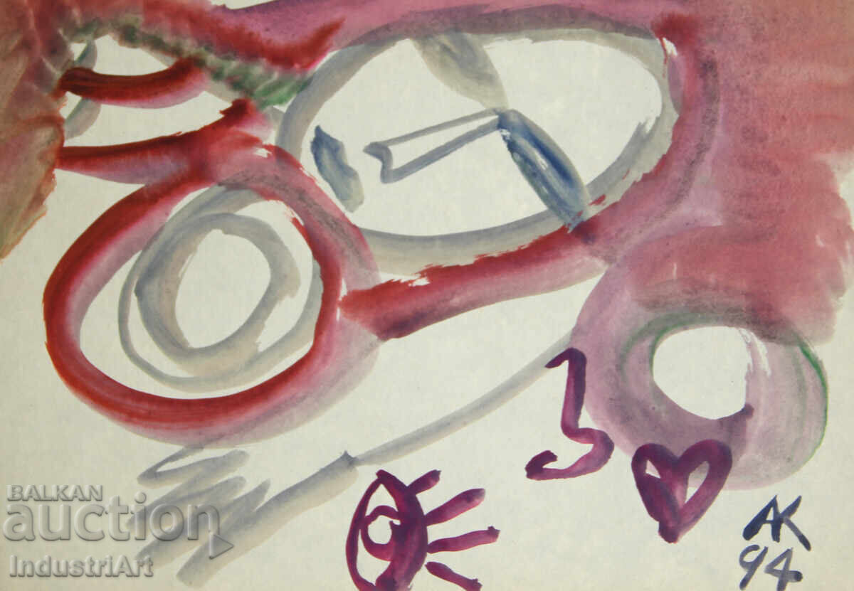 Σύγχρονη τέχνη ακουαρέλα αφηρημένη σύνθεση