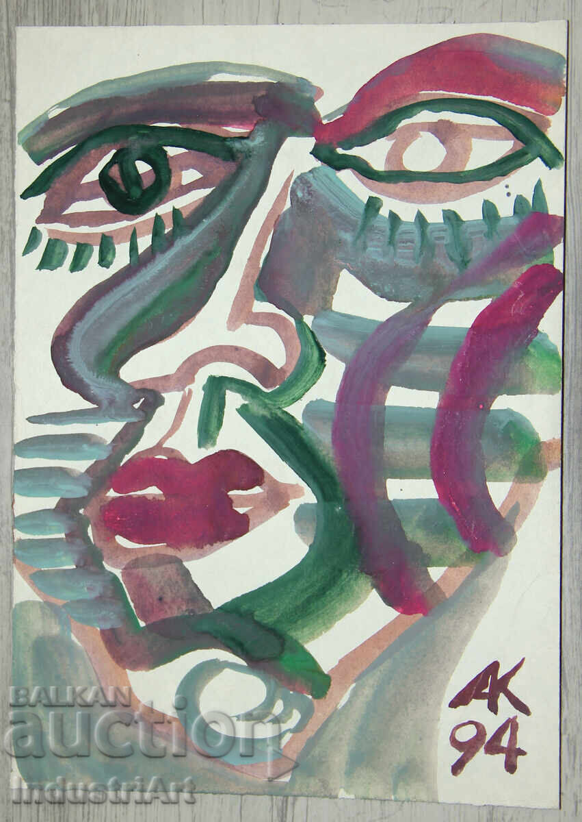 Modern Art Watercolor Abstract Portrait - 5