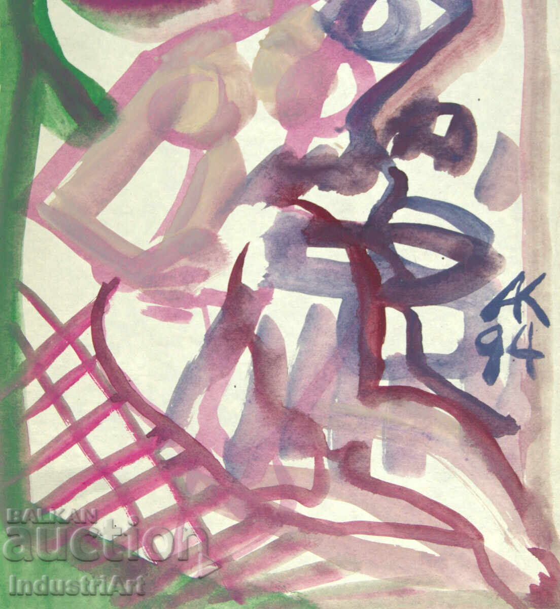 Μοντέρνα τέχνη ακουαρέλα αφηρημένο πορτρέτο γυμνό σώμα - 5