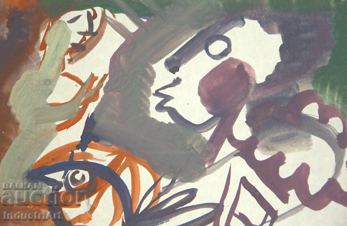 Σύγχρονη τέχνη ακουαρέλα Εξπρεσιονιστική σύνθεση με τιμή 100.00 BGN | € 51.13