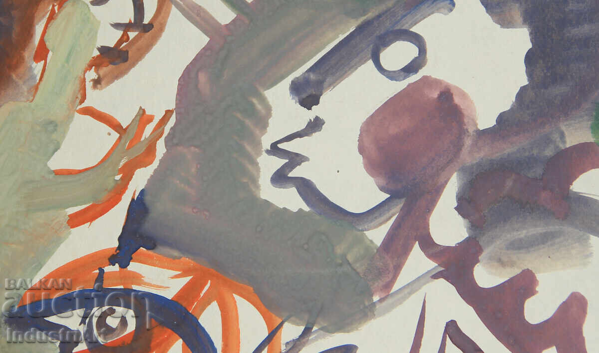 Σύγχρονη τέχνη ακουαρέλα Εξπρεσιονιστική σύνθεση - 5