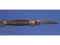 Briceag vechi de buzunar cu mâner din lemn pliabil