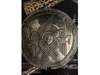 CHERUBIM. Revival-era tepelek (head ornament). Religion. Forged. Silver