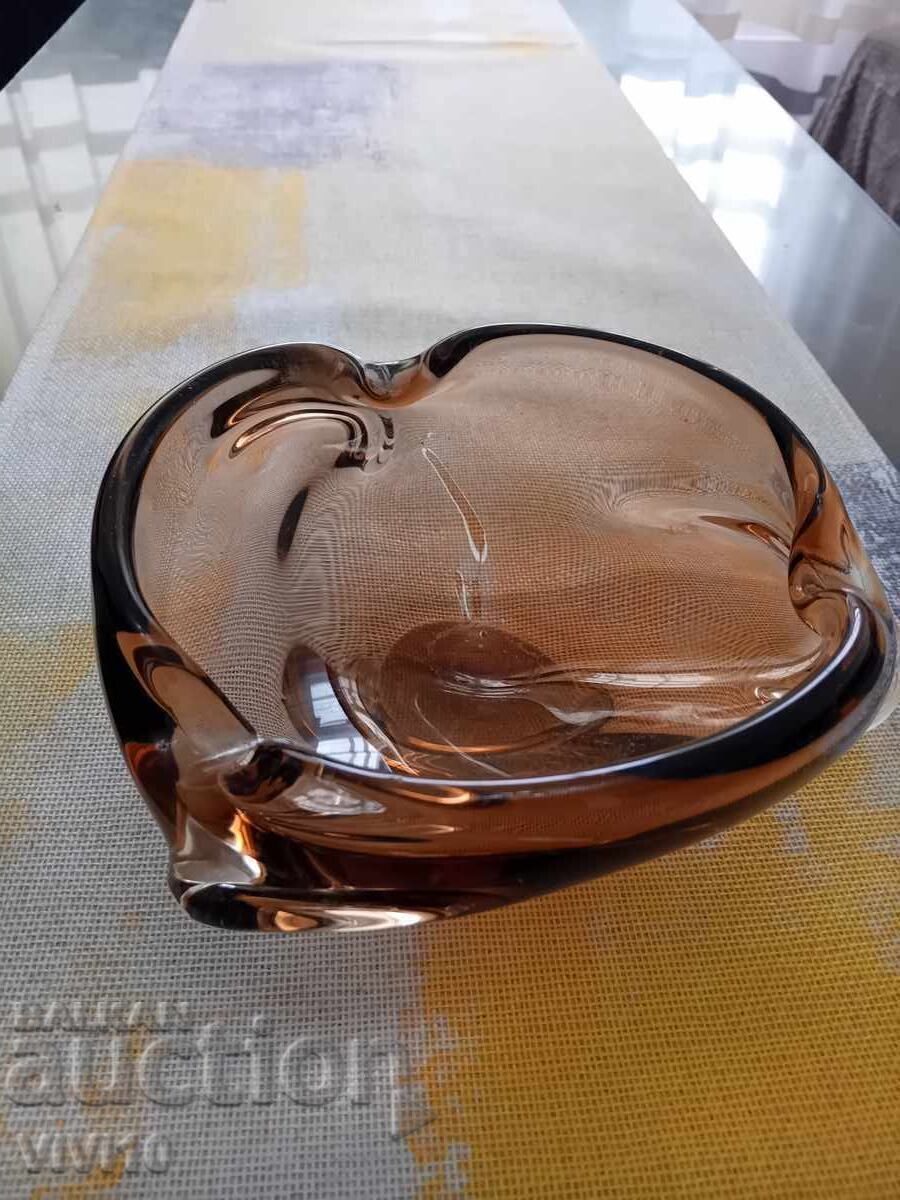 Auction  Decorative ashtray, crystal, Murano