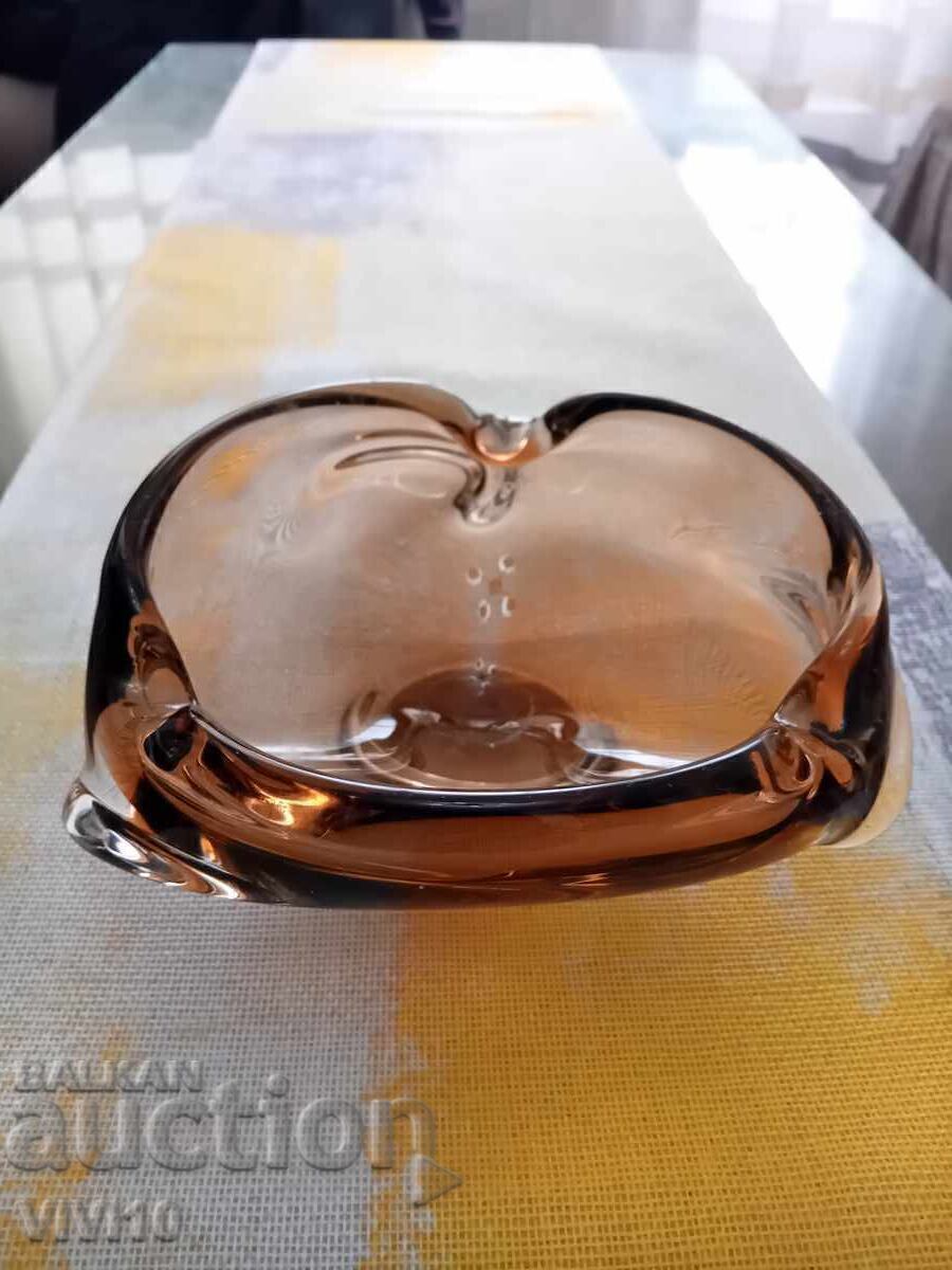 Decorative ashtray, crystal, Murano