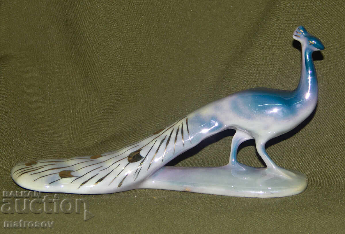 Decorative porcelain figurine, peacock
