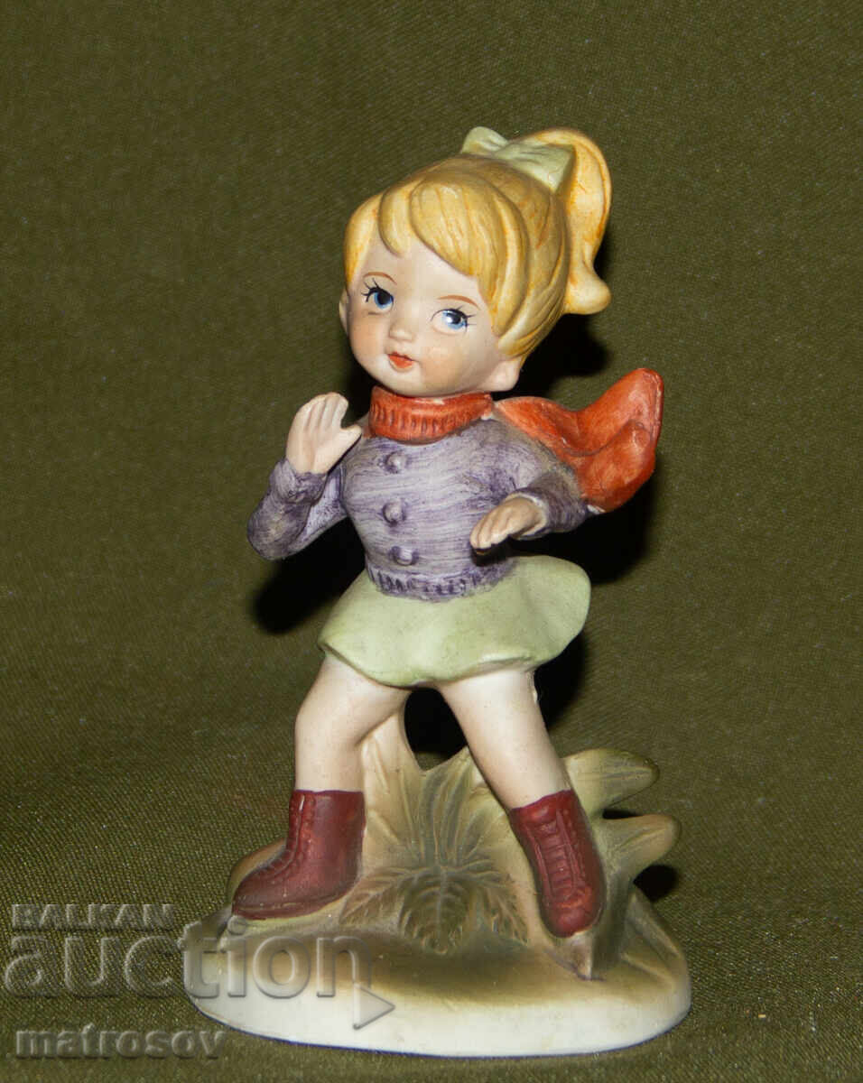 Παλαιό πορσελάνινο αγαλματίδιο, κορίτσι με παγοπέδιλα Παλαιό πορσελάνινο αγαλματίδιο, κορίτσι με παγοπέδιλα