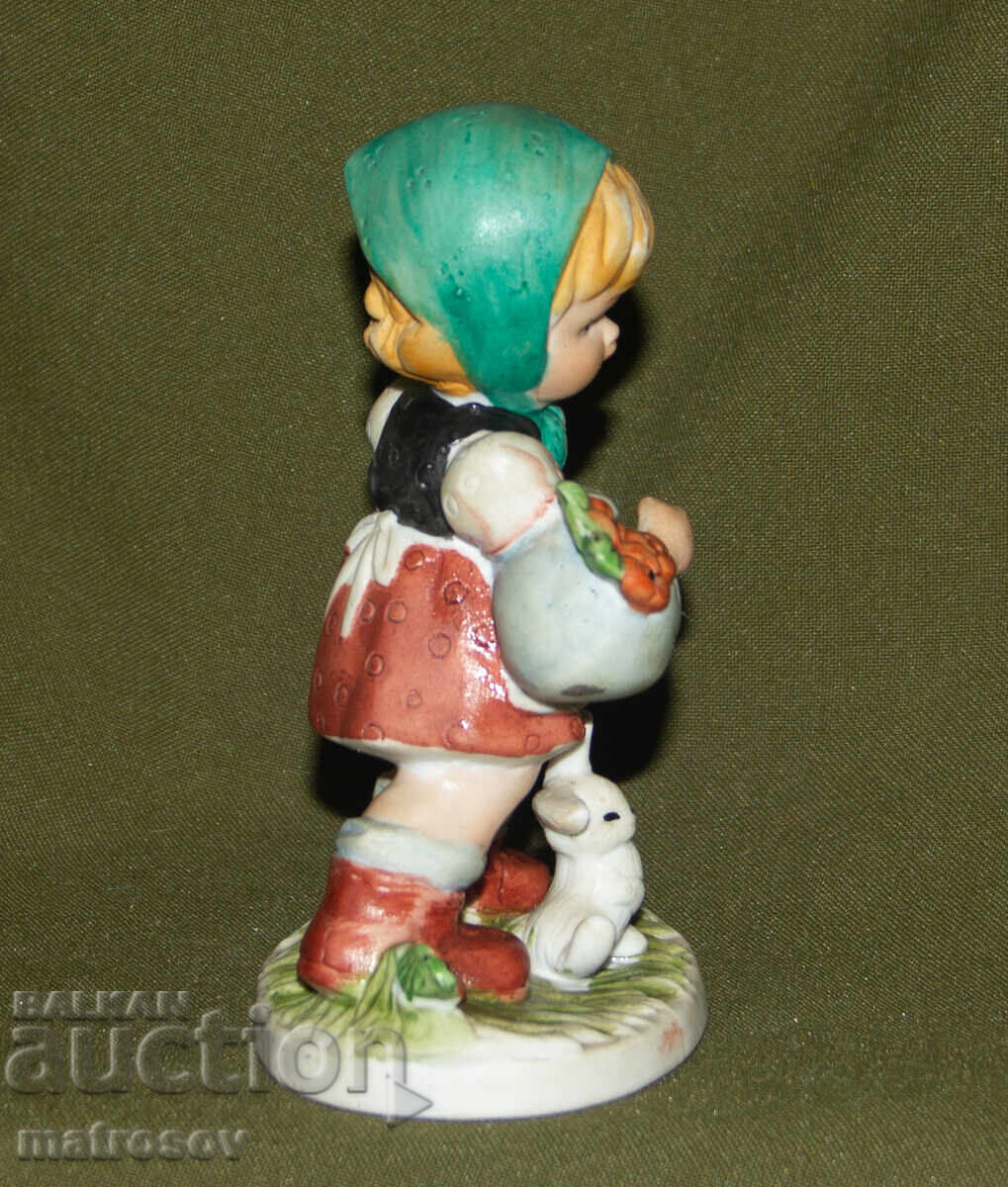 Παλιά πορσελάνινη φιγούρα κοριτσιού με λαγουδάκι - 5