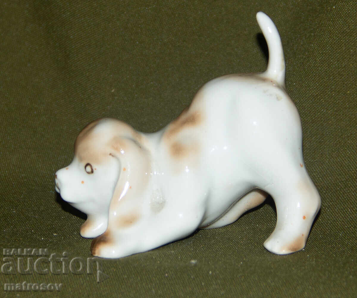 Old porcelain figurine, puppy