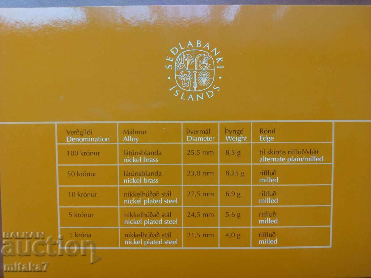 Set of coins, Iceland, year 2000 - 6
