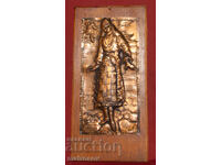 Plachetă din miere de albine, basorelief original, semnat