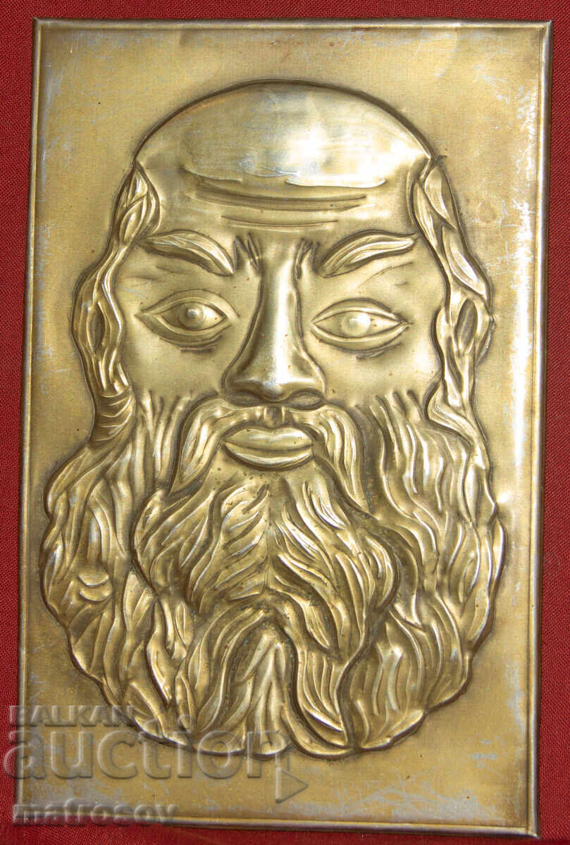 Medal plaque bas-relief, male head with price 120.00 BGN | € 61.36