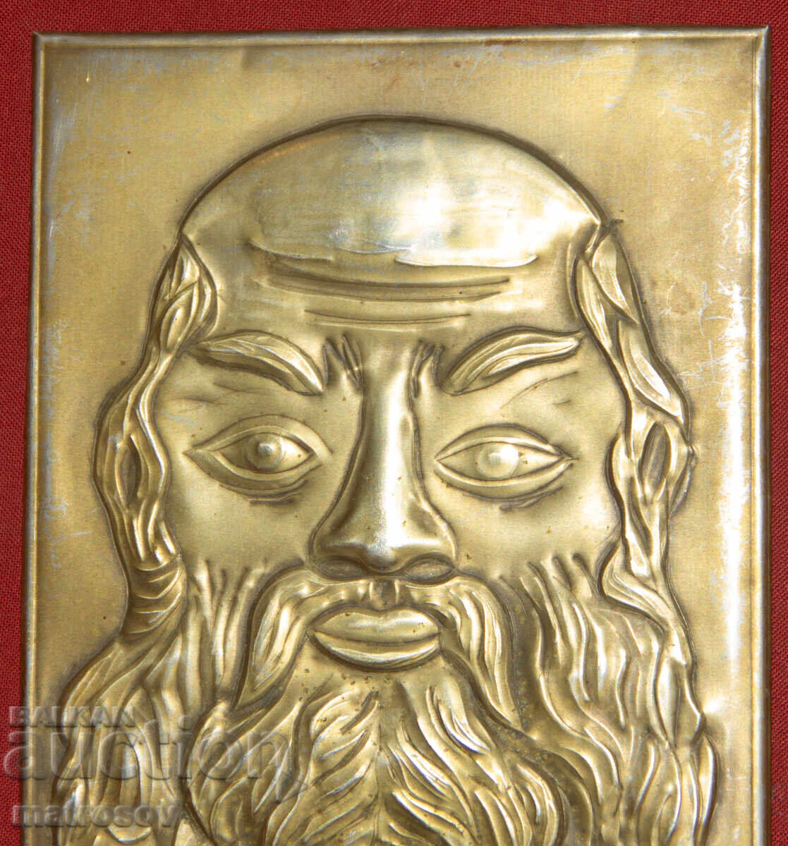 Auction  Medal plaque bas-relief, male head
