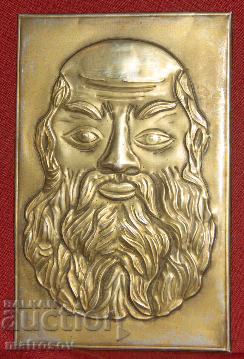 Medal plaque bas-relief, male head