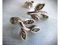 Cercei de argint cu hrizolit și topaze