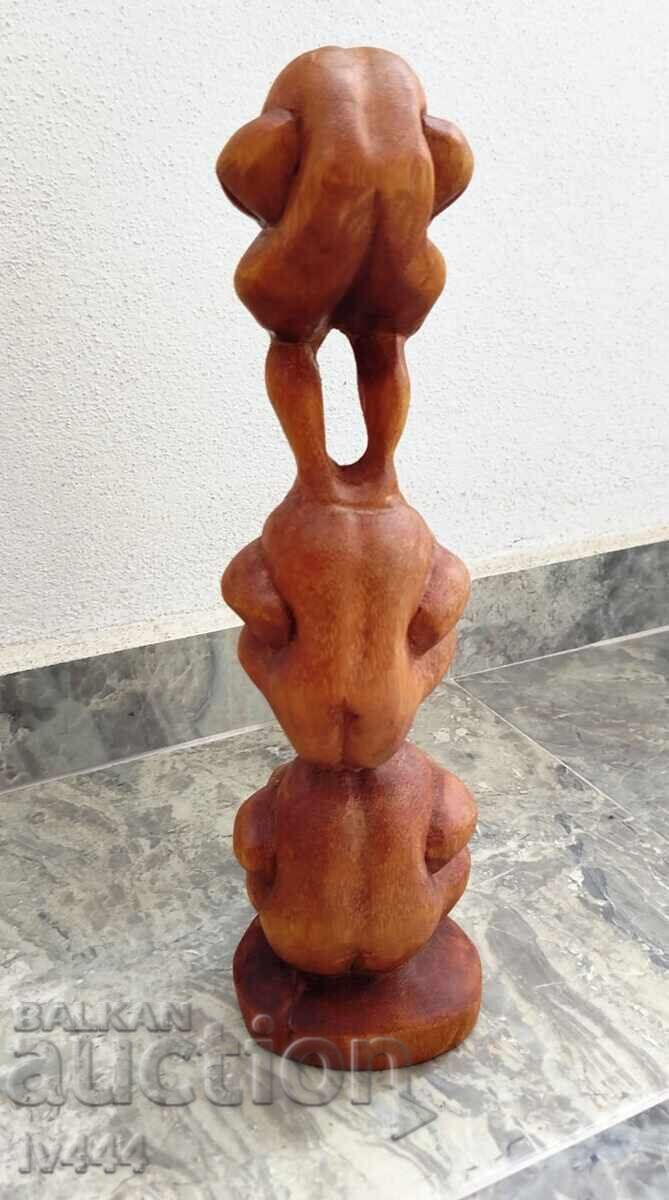 Delivery of OLD WOODEN ARTISTIC FIGURE - THE THREE YOGIS