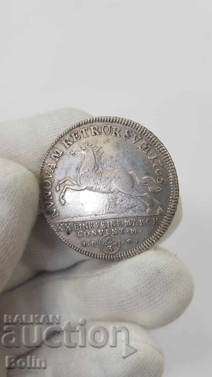 Rare Silver Coin 2/3 Thaler Germany 1765 Rare Silver Coin 2/3 Thaler Germany 1765
