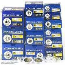 Lindner coin capsules - 10 pcs of one size 39 mm with price 2.42 BGN | € 1.24