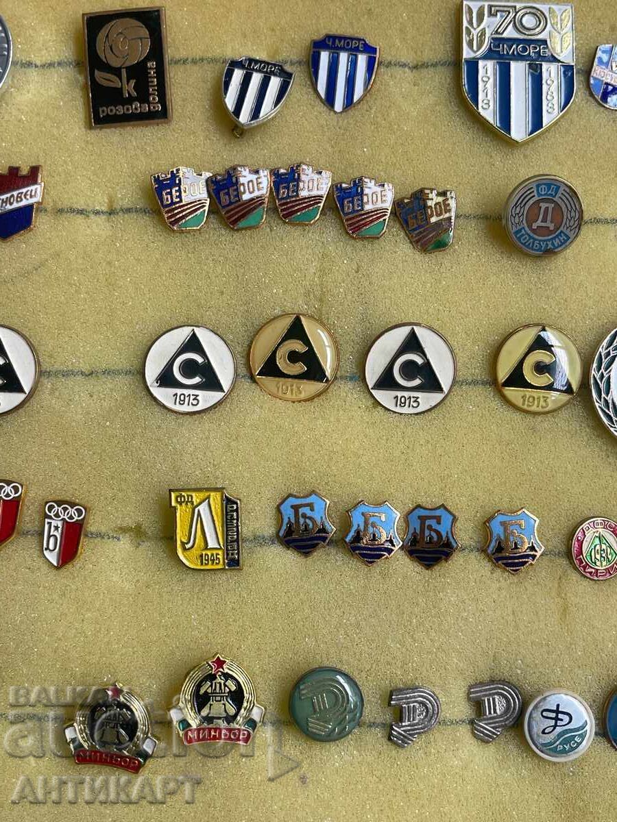 Auction  Bulgaria football football clubs lot of 53 badges signs