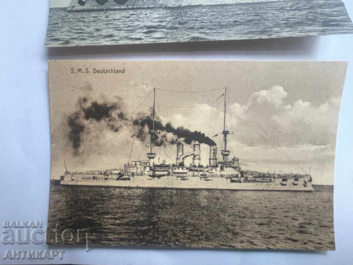 Delivery of WWI German Navy Battleships Cruisers 3 Postcards