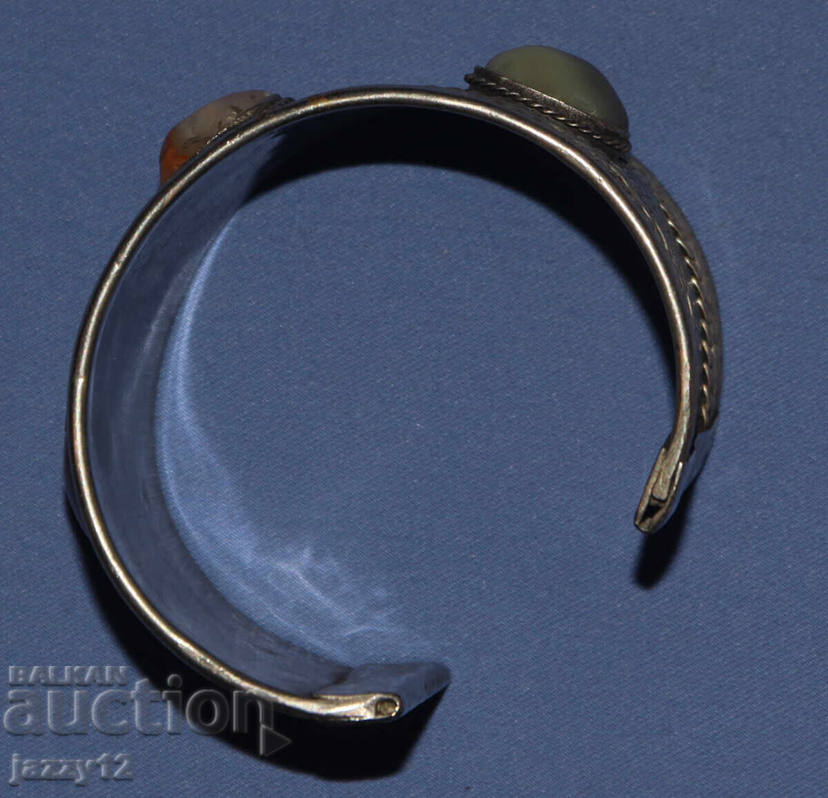 Σύγχρονο φαρδύ ρυθμιζόμενο ασημένιο βραχιόλι - 5