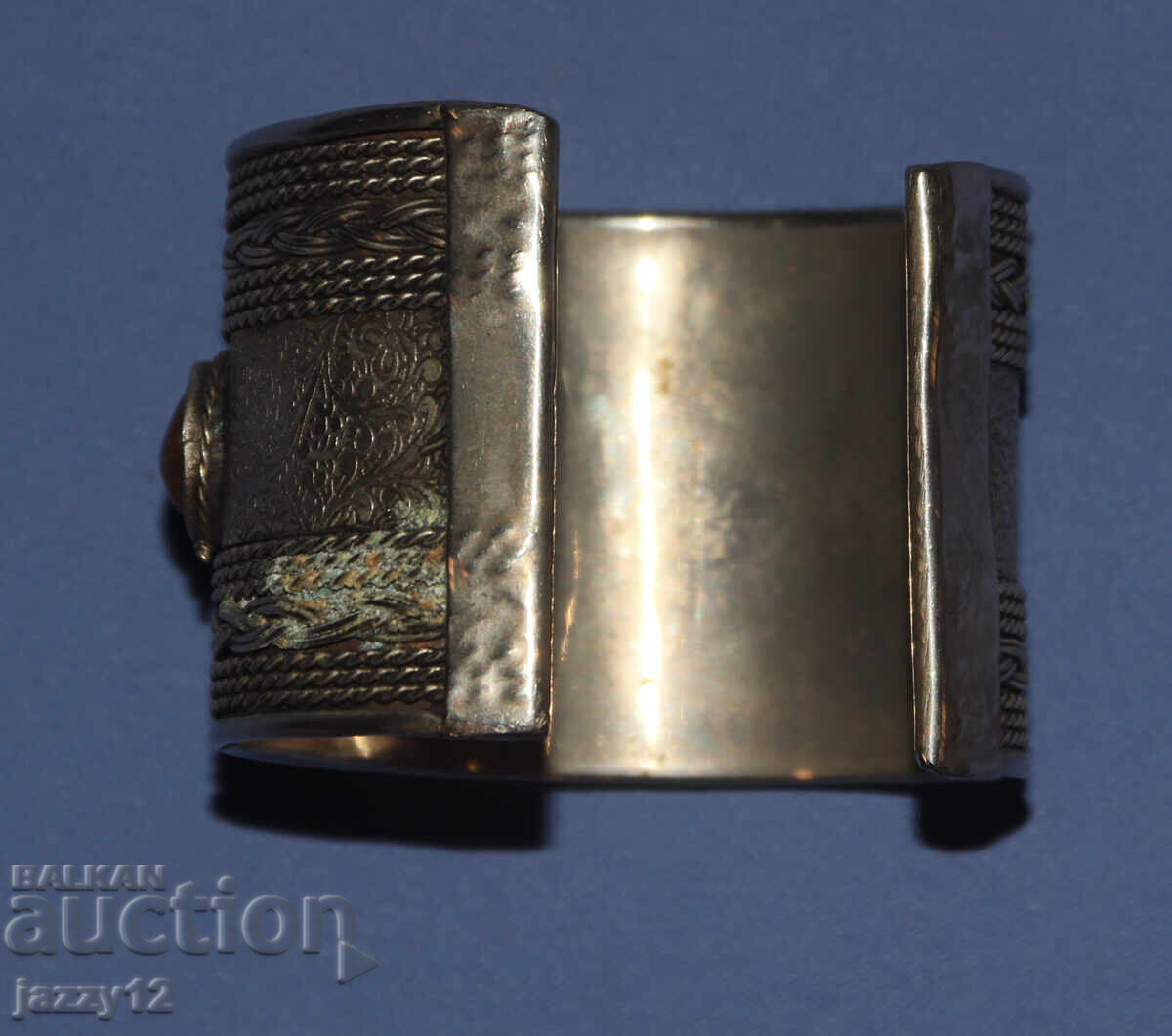 Σύγχρονο φαρδύ ρυθμιζόμενο ασημένιο βραχιόλι - 6