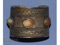 Brățară argintie modernă, lată, reglabilă