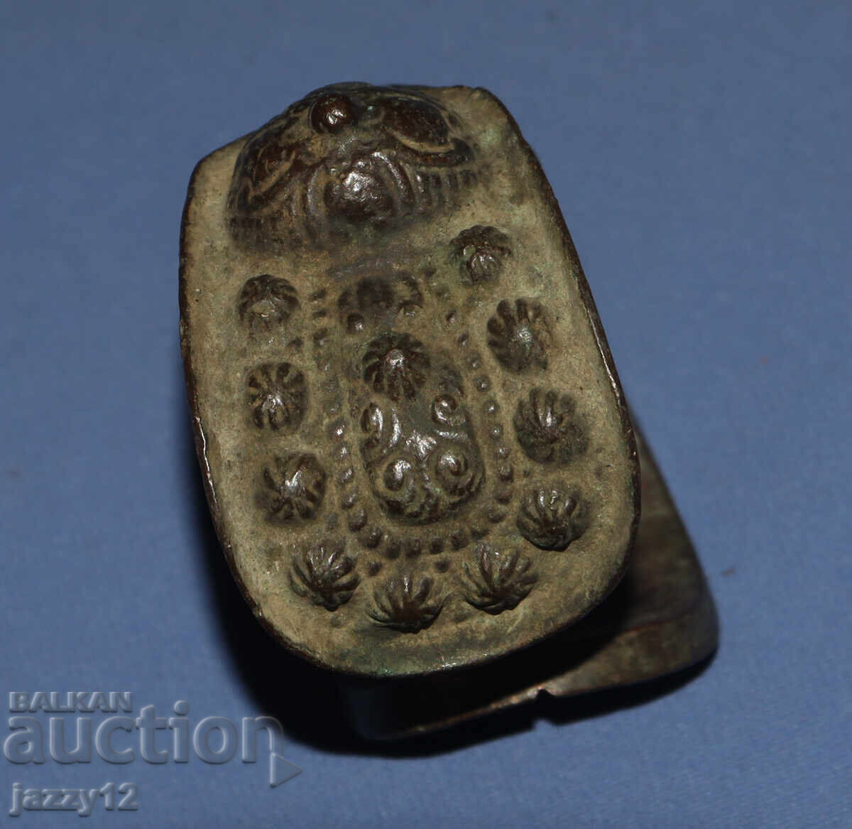 Old bronze bracelet slingshot with cross - 5 Old bronze bracelet slingshot with cross - 5