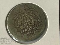 Mexico Coin 50 Centavos 1906 Silver 12.5g .800 Fine