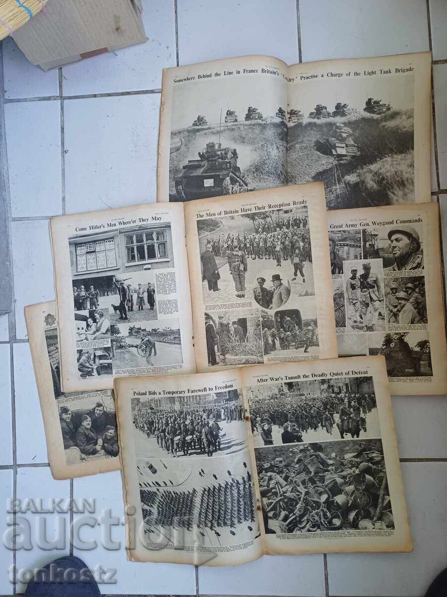 5 pcs. The War Illustrated 1940 with price 18.00 BGN | € 9.20