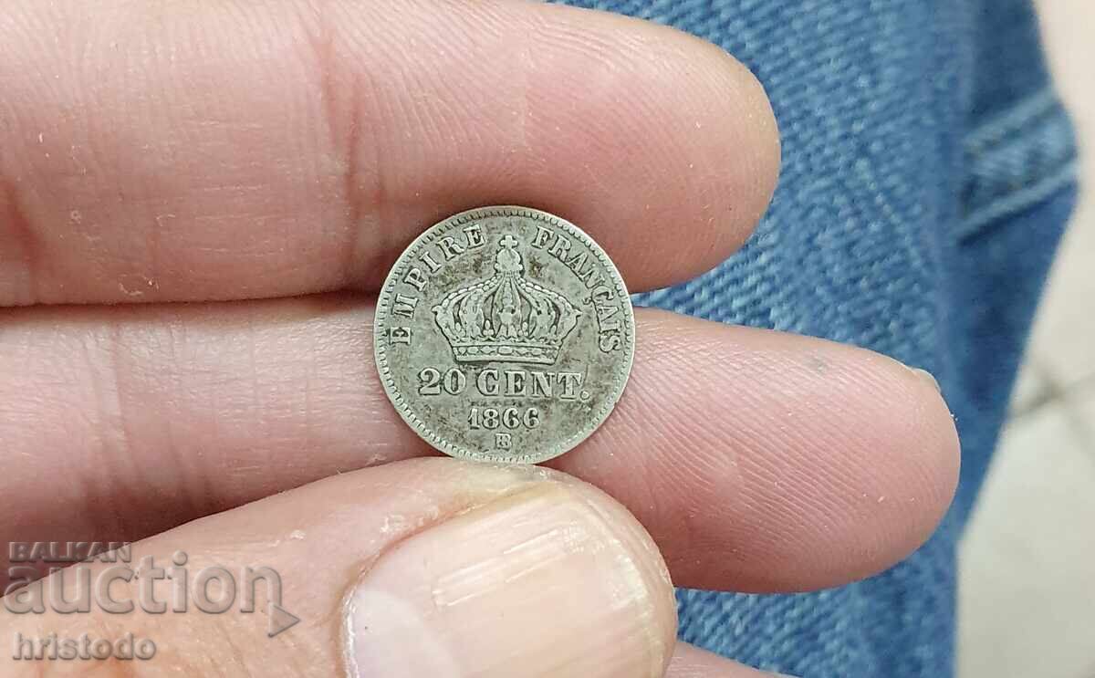 20 λεπτά Γαλλία 1866 ε 20 λεπτά Γαλλία 1866 ε
