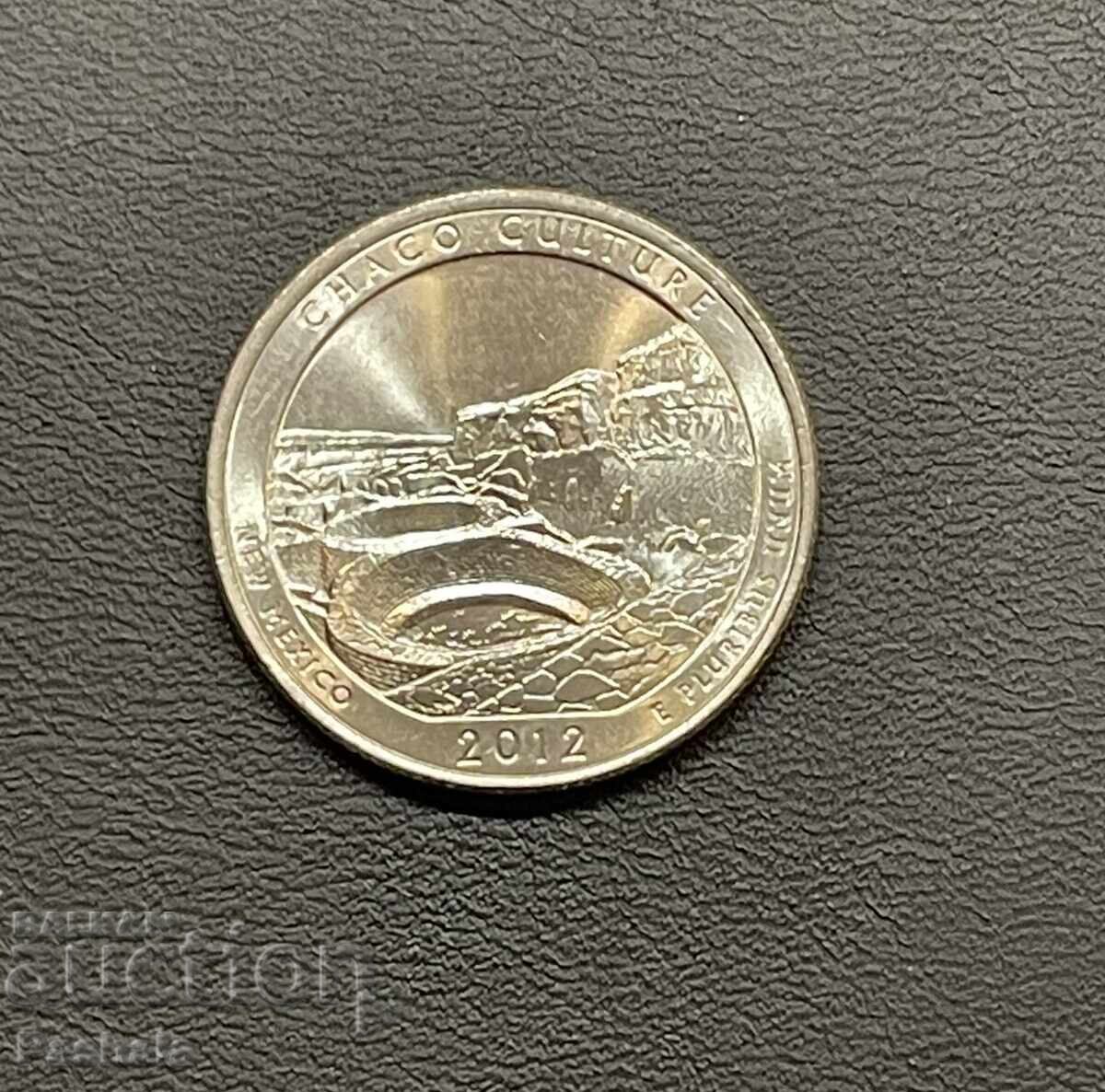 USA 25 Cent 2012 CHACO CULTURE USA 25 Cent 2012 CHACO CULTURE