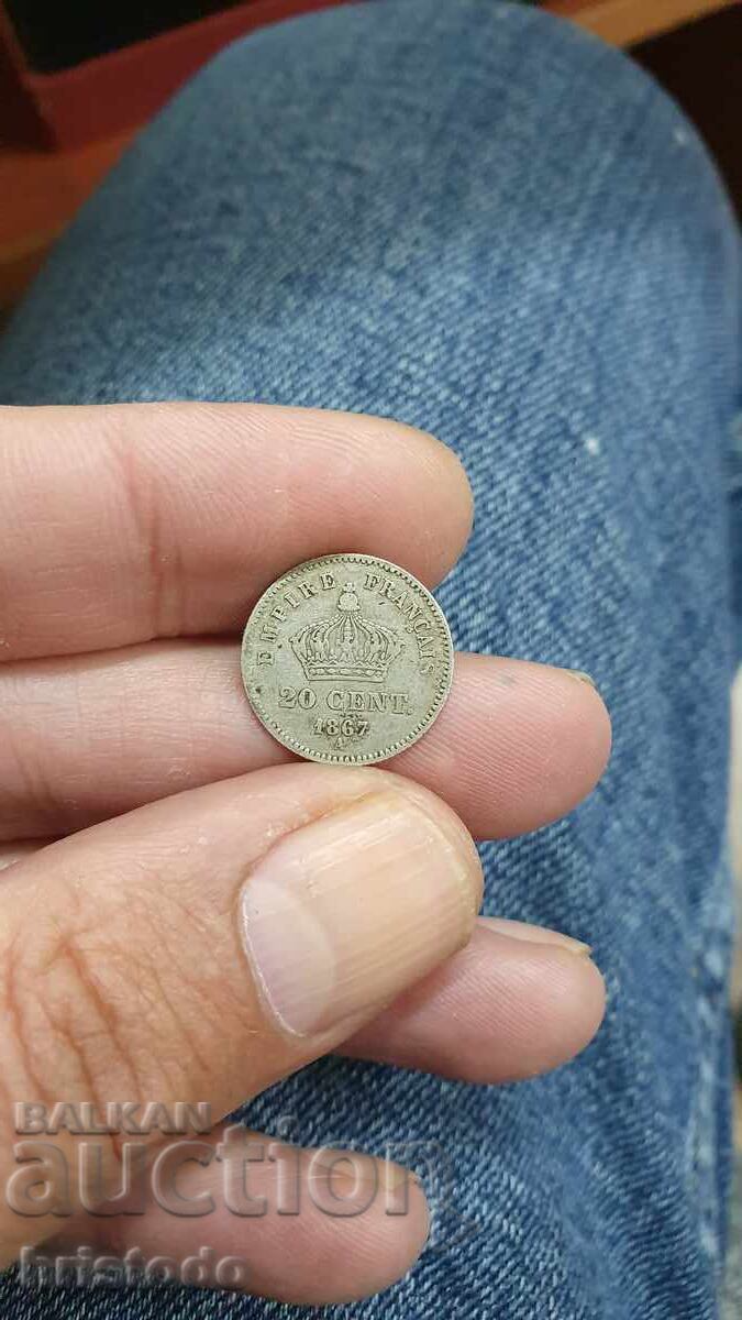 20 λεπτά Γαλλία 1867 ε 20 λεπτά Γαλλία 1867 ε
